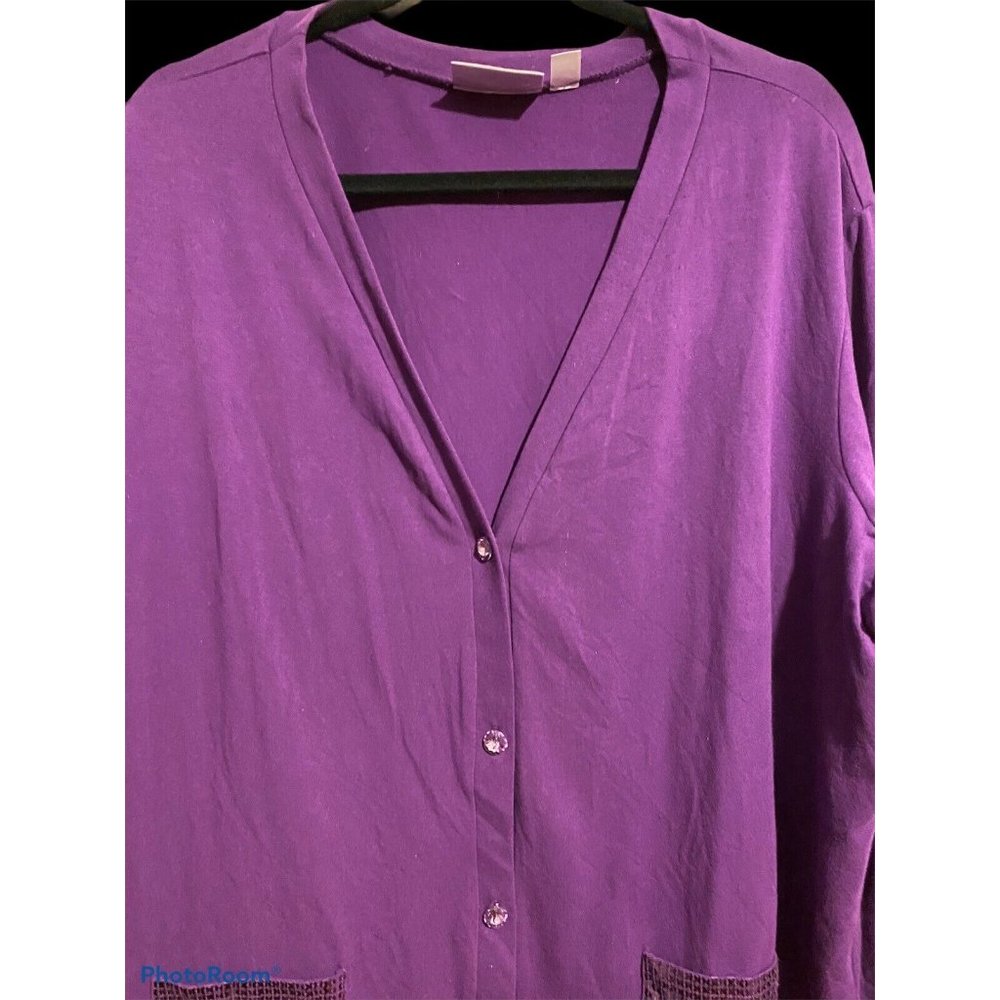 Quacker Factory Purple Size 2x Sequin Cardigan 20… - image 2